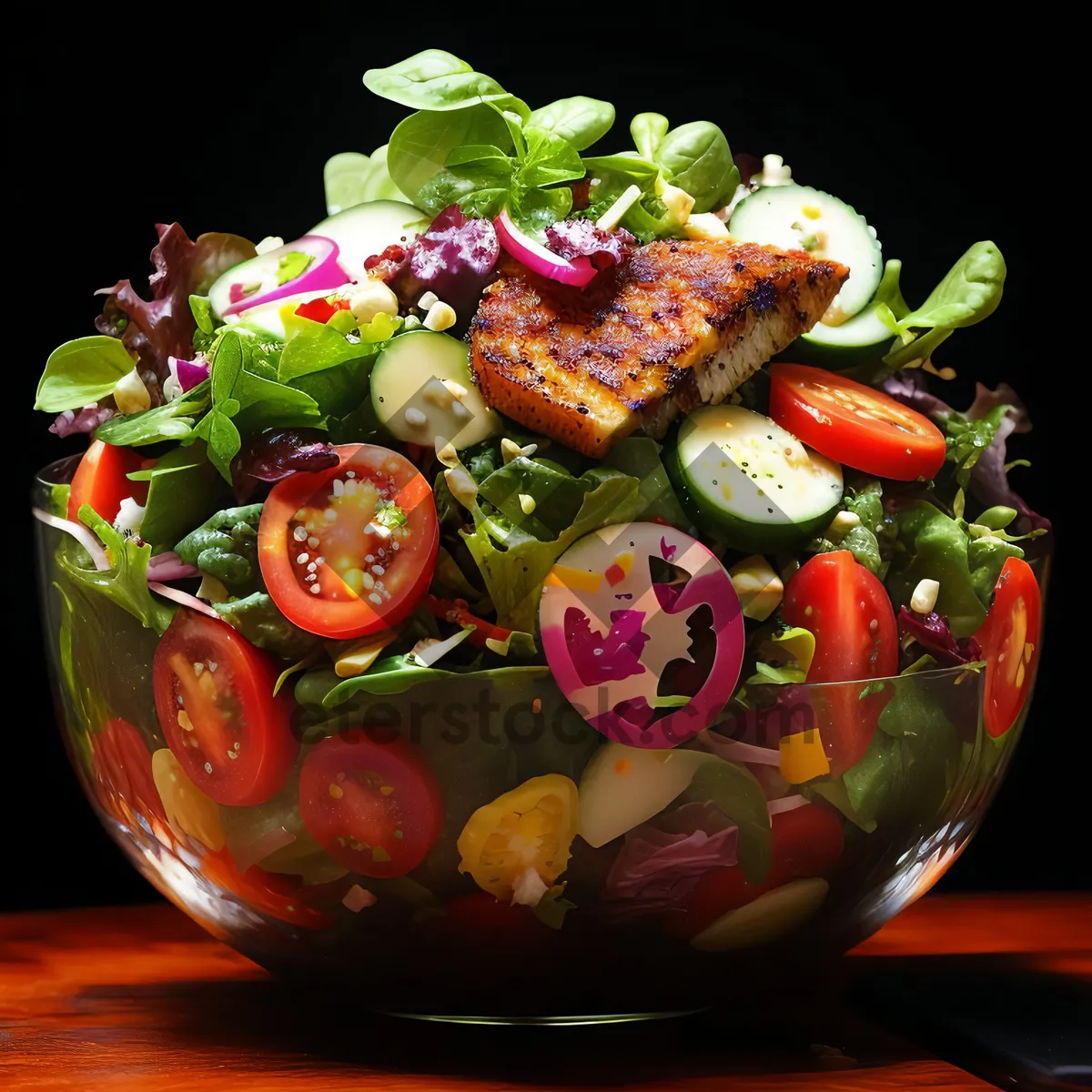 Picture of Fresh Vegetable Salad with Tomatoes and Cucumbers