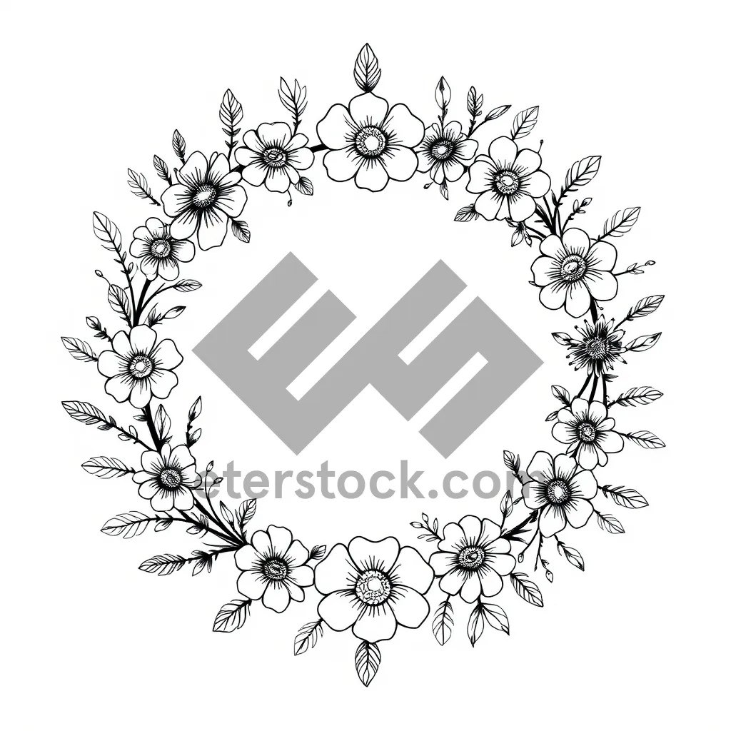 Picture of Winter Snowflake Holiday Card Decoration Border.