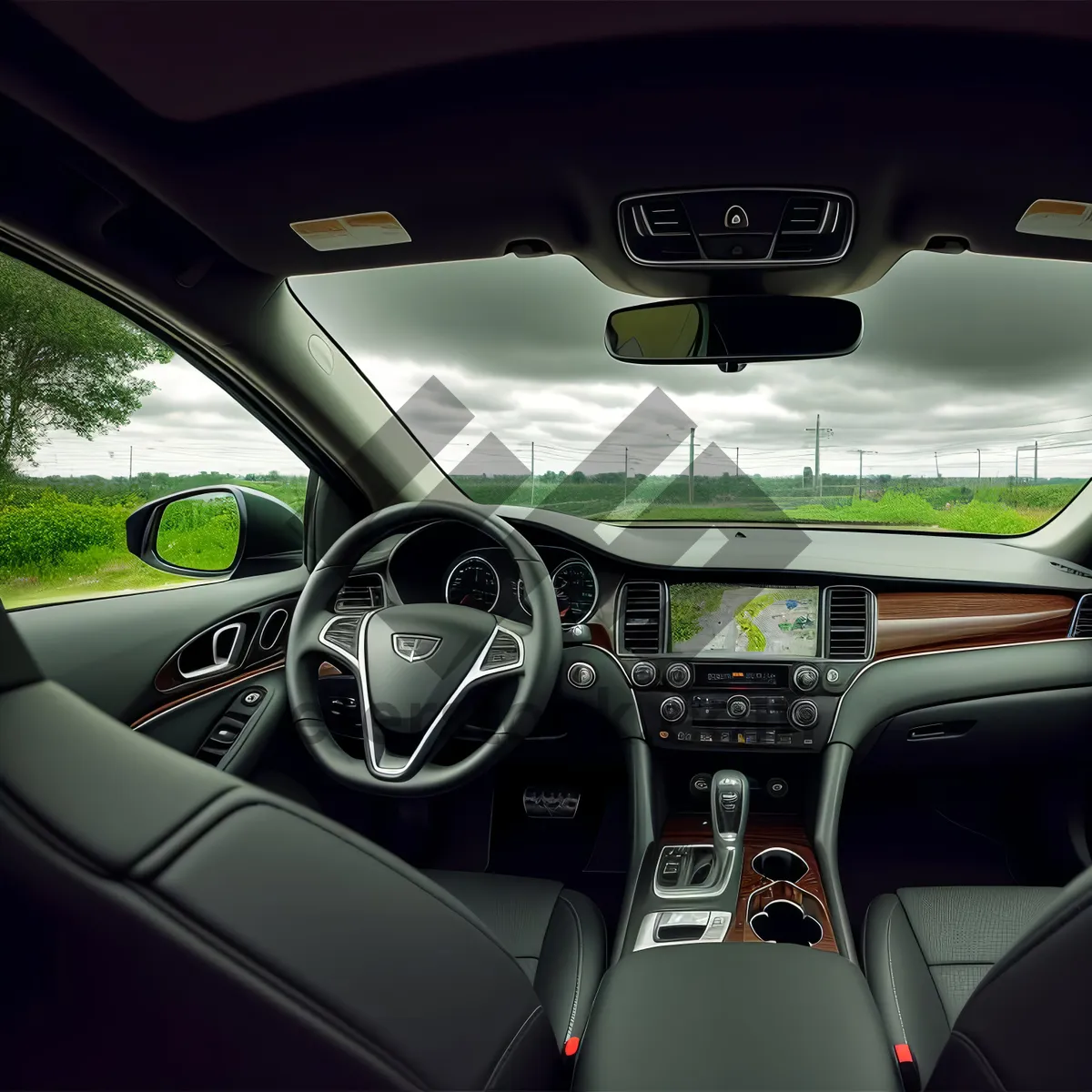 Picture of Modern Vehicle Cockpit: Speedy Steering Control and Comfortable Bucket Seat Support