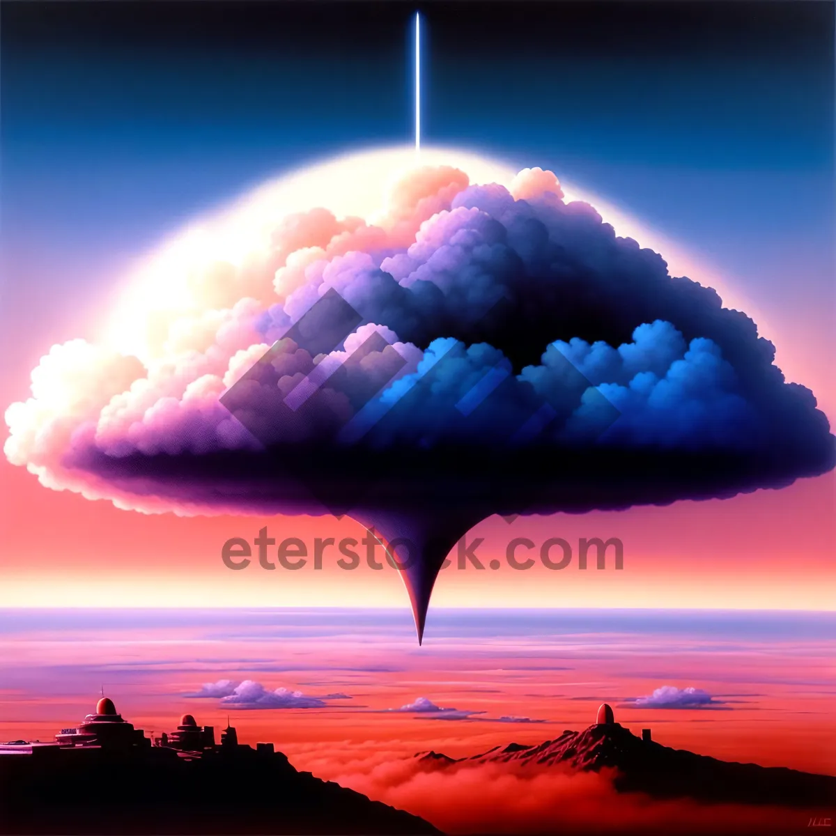 Picture of Serene Sunset over Ocean Horizon