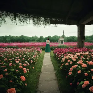 Blossoming tulips adorn park's vibrant garden bed