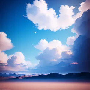 Vibrant Summer Sky with Fluffy Clouds