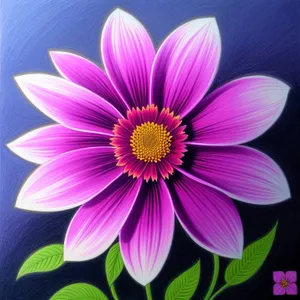 Vibrant Blooming Pink Daisy in Summer Garden