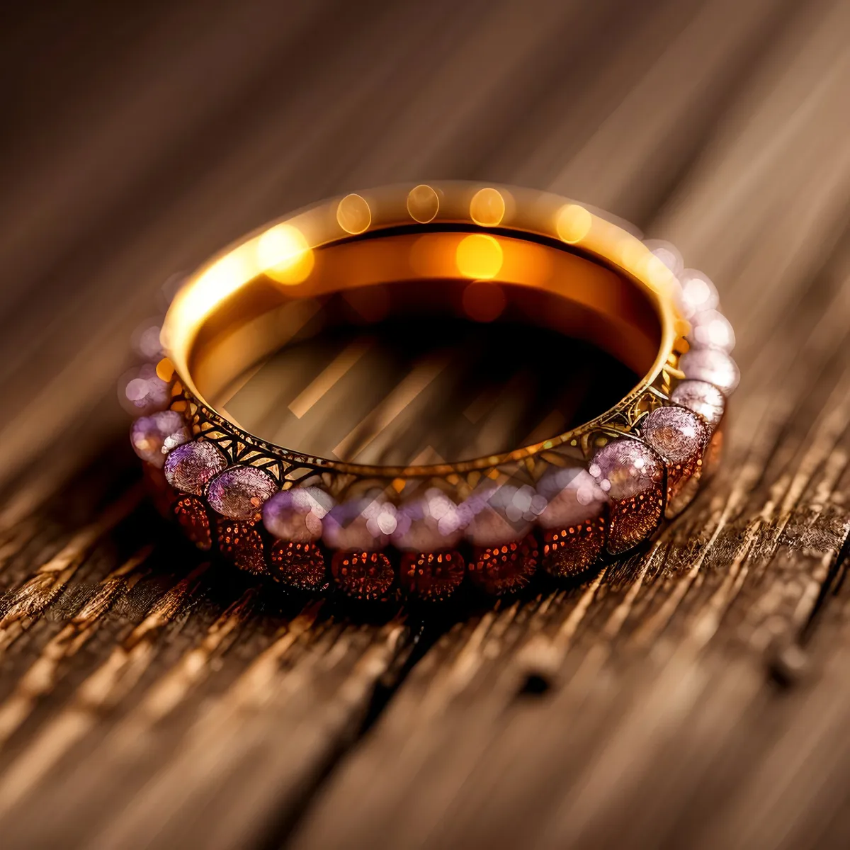 Picture of Golden Gem Bangle: Shining Luxury Jewelry Gift