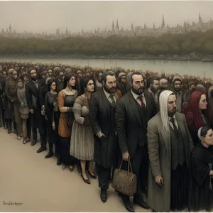 Academic Group in Mortarboards and Gowns