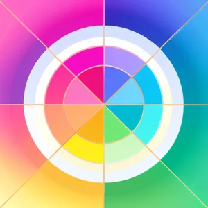 Vibrant Rainbow Geometric Artwork with Gradient Texture