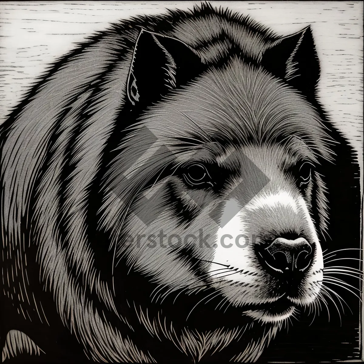 Picture of Adorable Malamute: Black Sled Dog with Captivating Eyes
