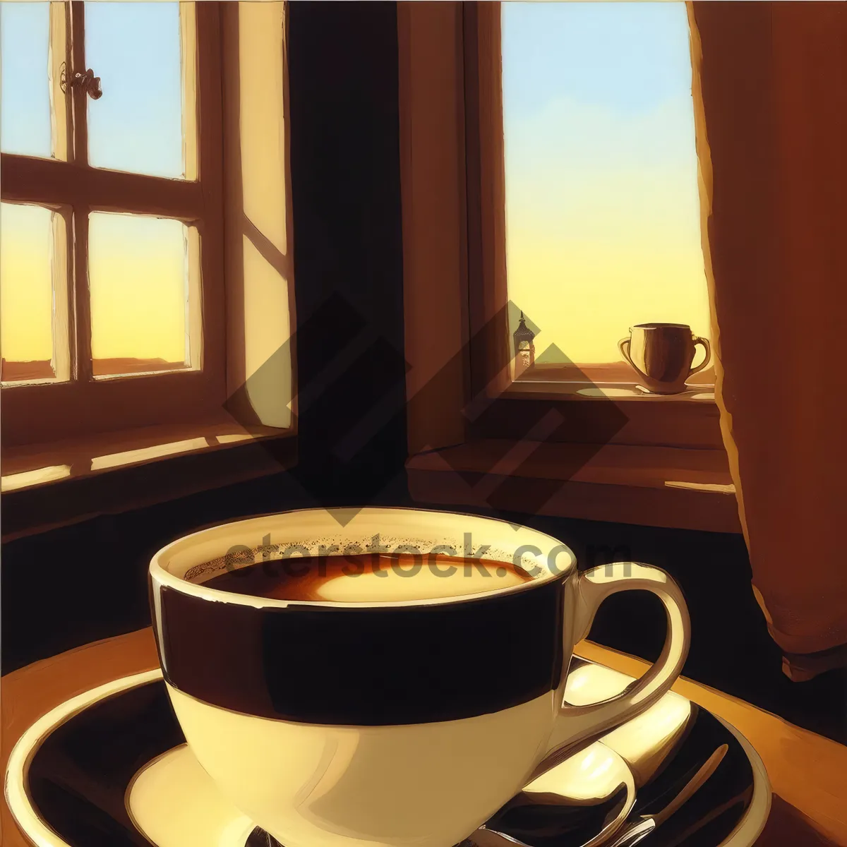 Picture of Steamy Morning Cup of Joe at a Cozy Café