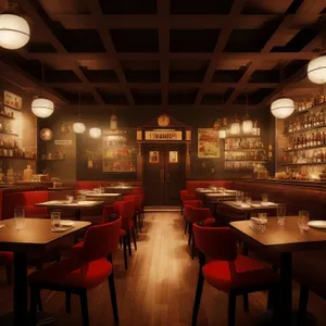 Modern luxury restaurant interior with elegant design.