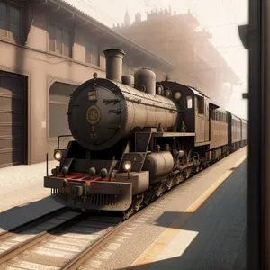 Vintage Steam Locomotive on Railroad Track