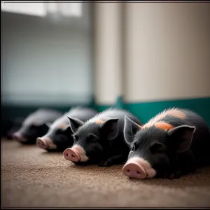 Cute Brown Piglet and Dog - Adorable Farm Animals