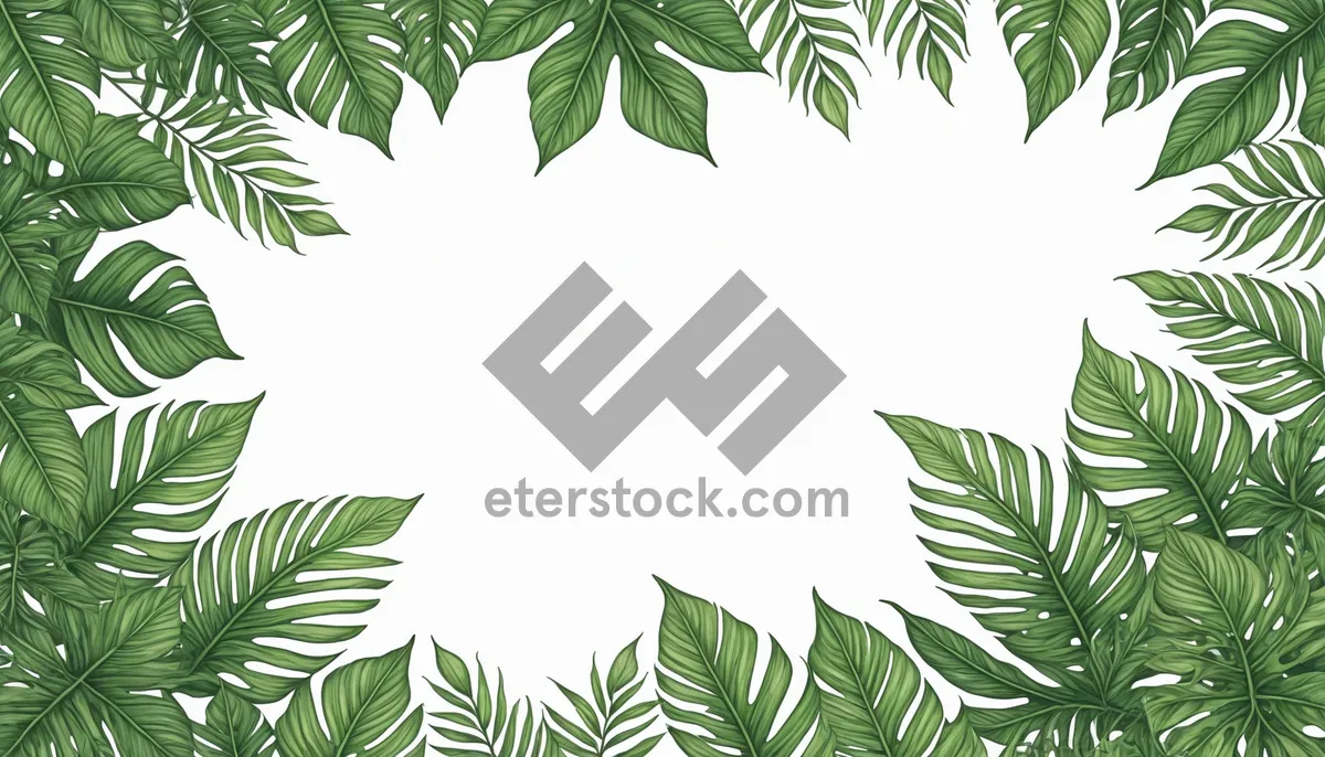 Picture of Floral pattern silhouette with bamboo and leaves