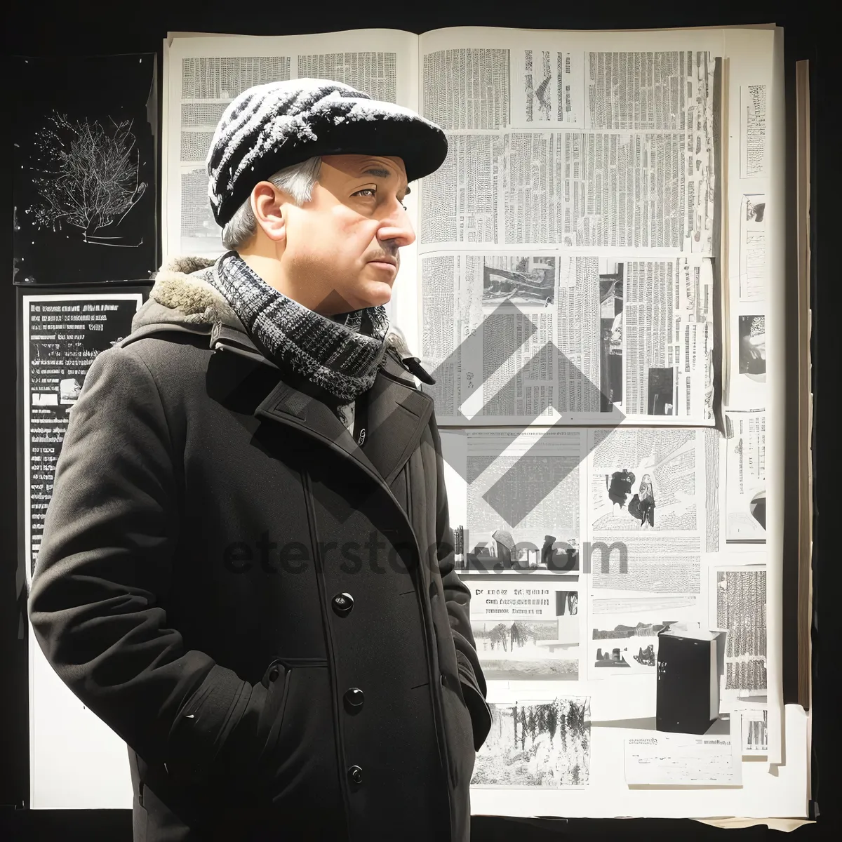 Picture of Professional Businessman in Suit and Hat at Work