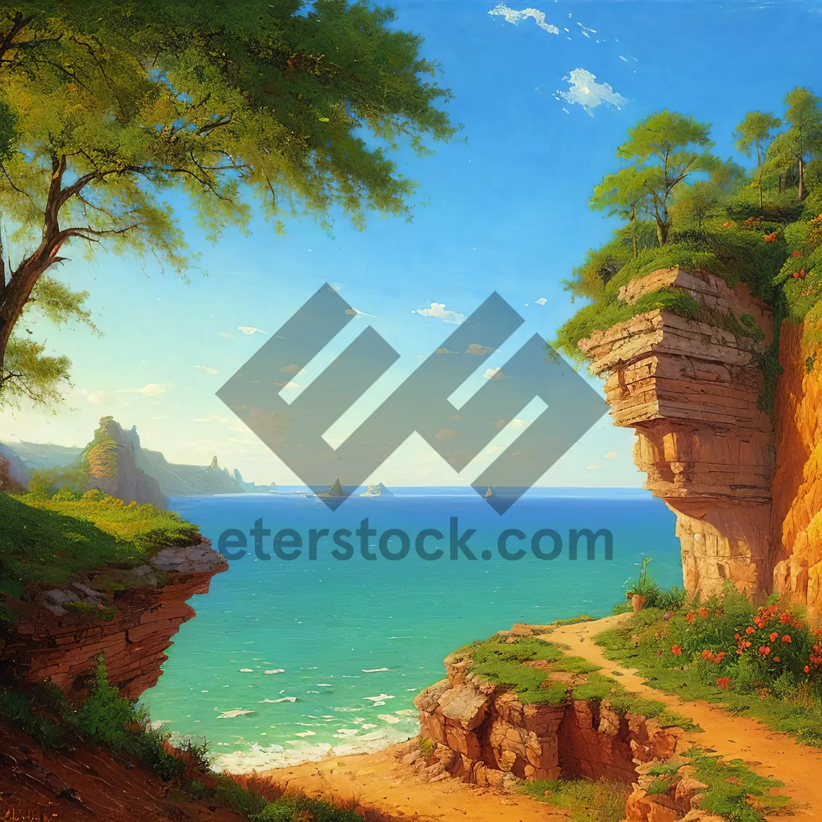 Picture of Serenity by the Sea: Coastal Bliss amidst Majestic Landscapes