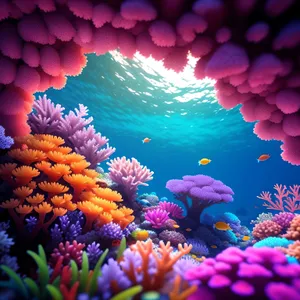 Vibrant Lilac Reef Lights: Colorful Underwater Art