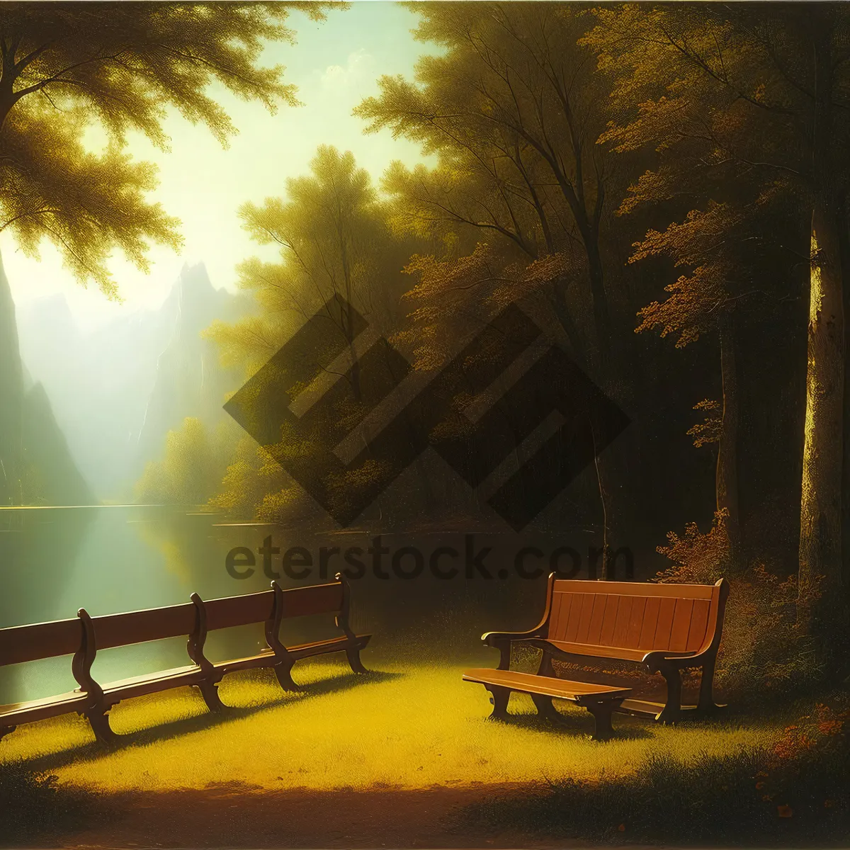 Picture of Sunset Park Bench with View