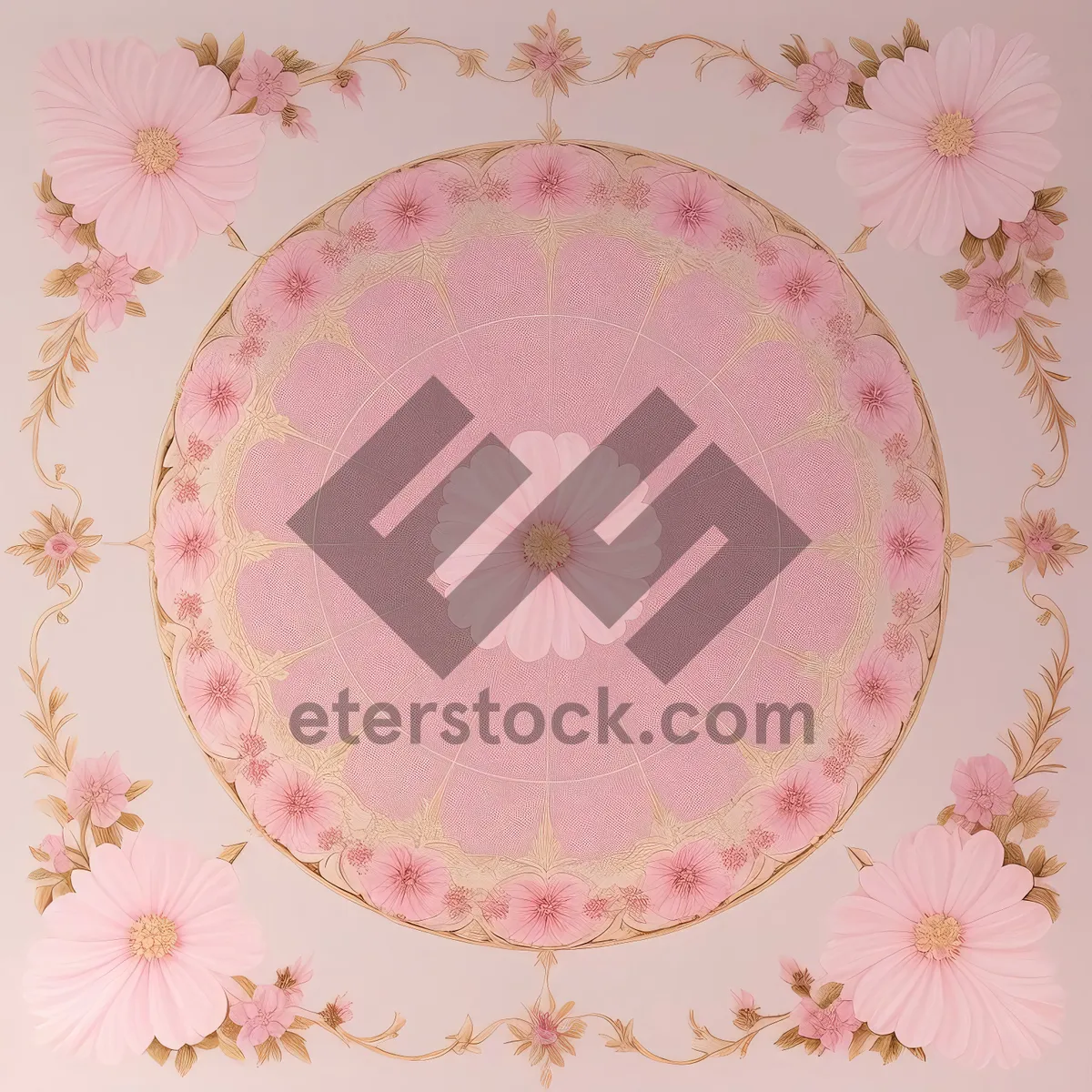 Picture of Floral Arabesque Pattern: Retro Decorative Graphic