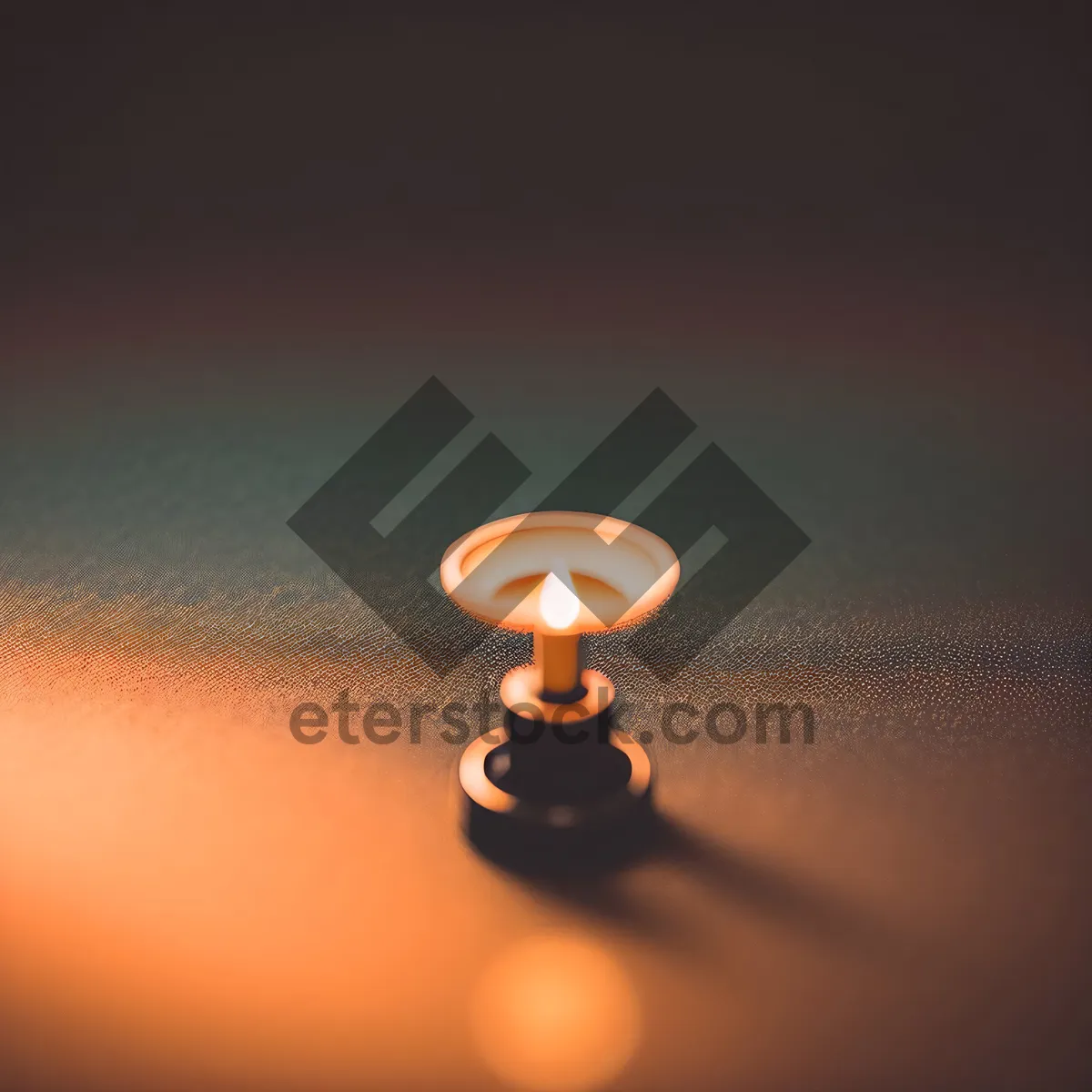 Picture of Lamp with illuminated light bulb and thumbtack