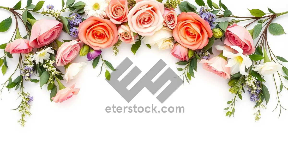 Picture of Romantic pink rose bouquet for Valentine's Day celebration.