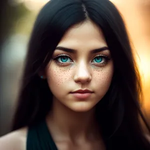 Happy Brunette Smiling with Beautiful Eyes