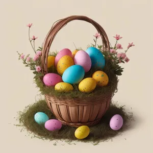 Festive Easter Egg Basket Decoration