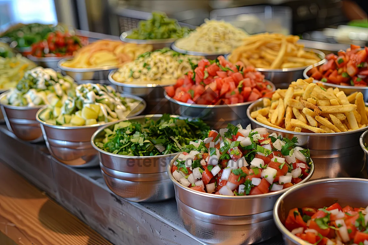 Picture of Healthy Vegetable Salad with Cheese and Fresh Tomato