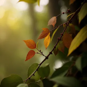 Vibrant Fall Foliage in Maple Forest