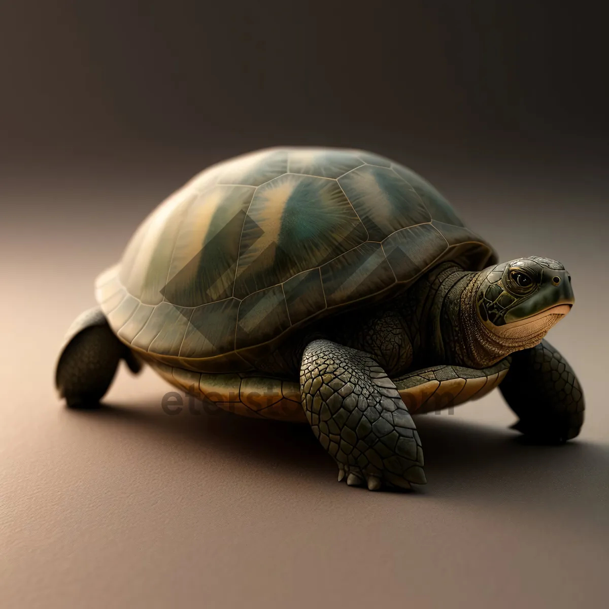 Picture of Adorable Aquatic Terrapin: Slow-moving Reptile with Shell