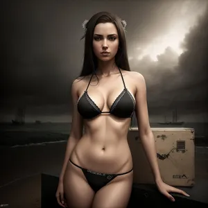 Seductive swimsuit model in captivating lingerie