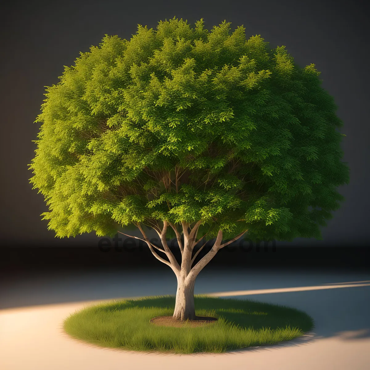 Picture of Lush Bonsai Tree in Summer Garden