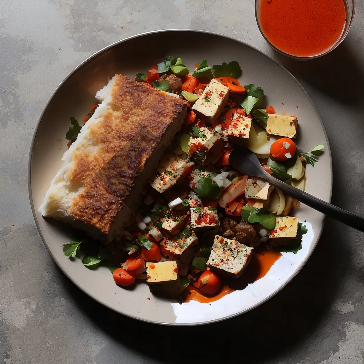 Picture of Delicious Grilled Meat and Vegetable Plate.