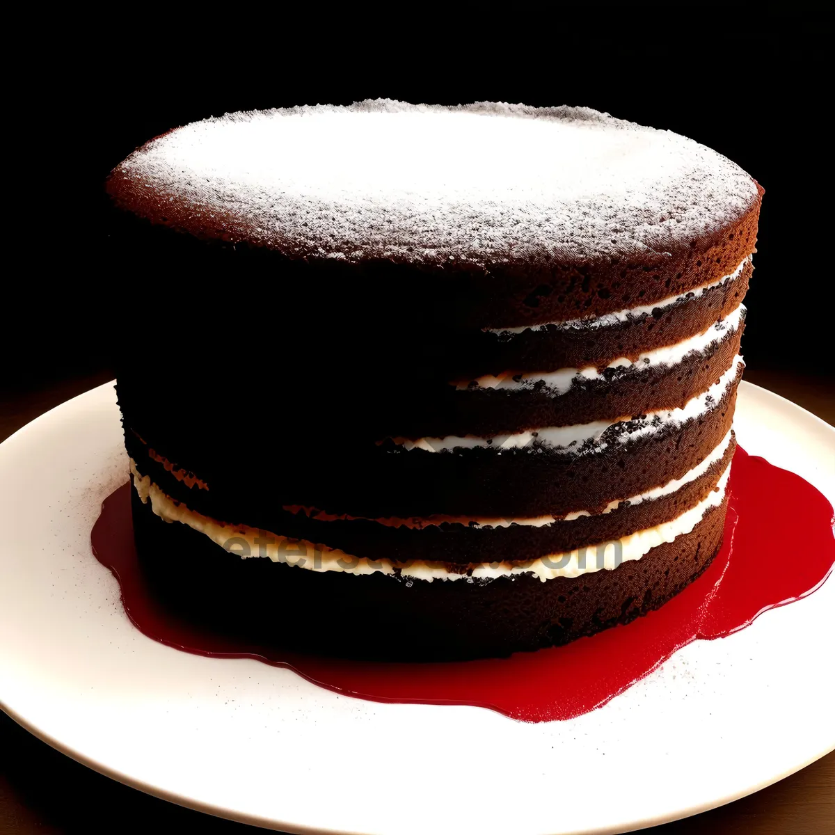 Picture of Dessert plate with gourmet cake and hot coffee.