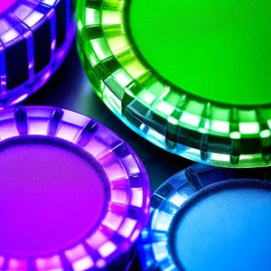 Colorful LED Circle Design - Metal 3D Graphic Icon