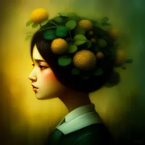 Fresh Citrus Fruit Portrait of an Attractive Adult