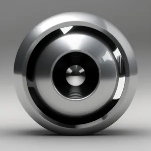 3D Audio Icon with Reflective Black Disk Design