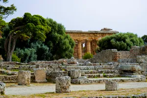 Ancient fortress wall in historic city landscape