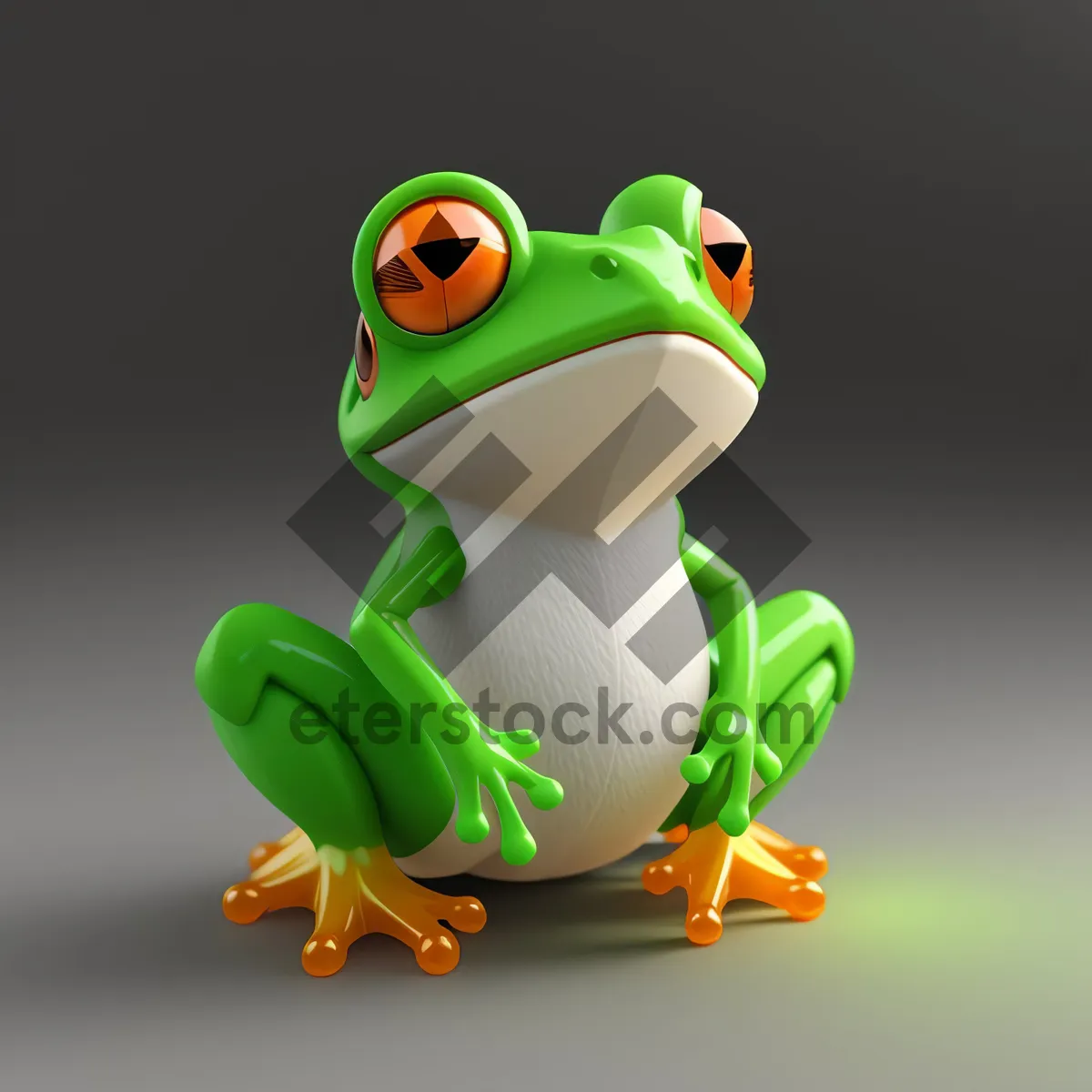 Picture of Cute Cartoon Tree Frog with Bright Eyes