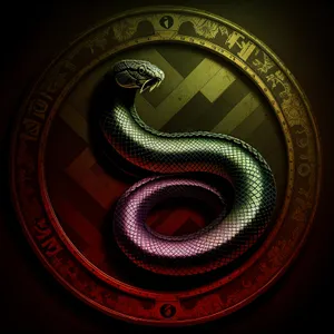 Night Serpent: Black Reptile Design with Fractal Texture