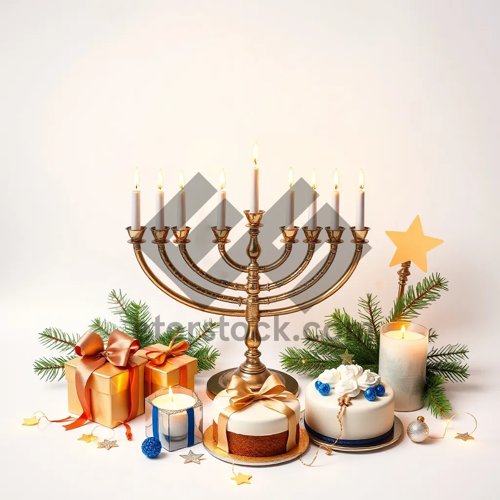 Picture of Decorative menorah candle holder