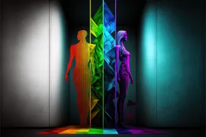 Colorful Fractal Rainbow Silhouette Graphic Design Wallpaper