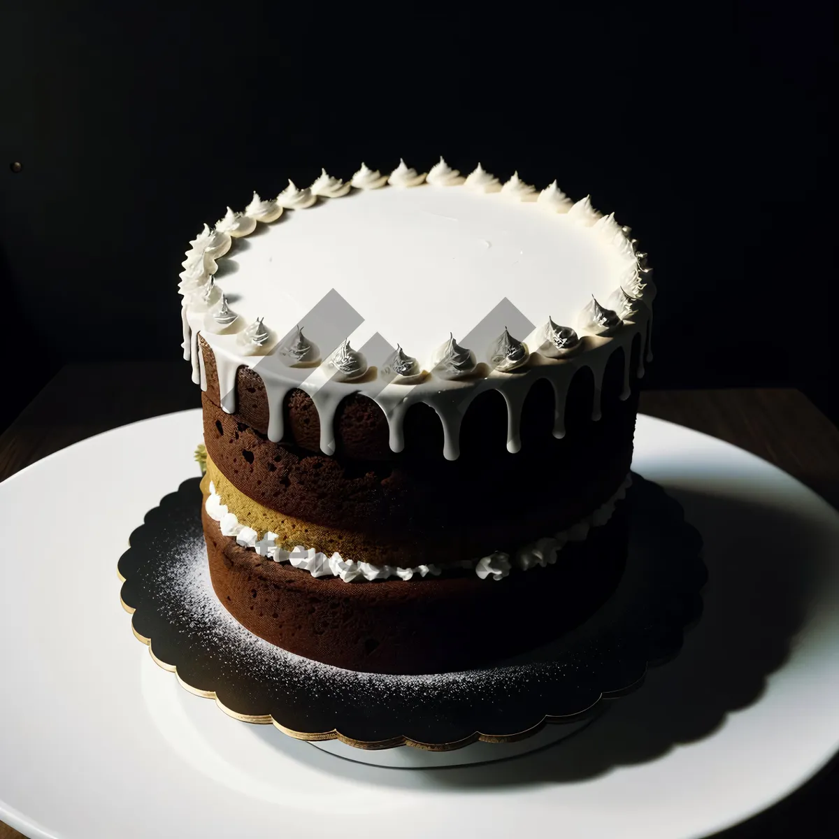 Picture of Delicious dessert plate with gourmet cake and coffee