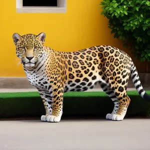 Leopard Stalking Through Grassland