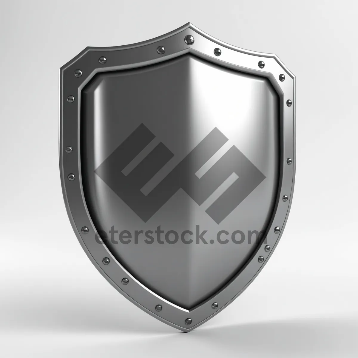 Picture of Metallic Shield Graphic Emblem Icon Symbol.