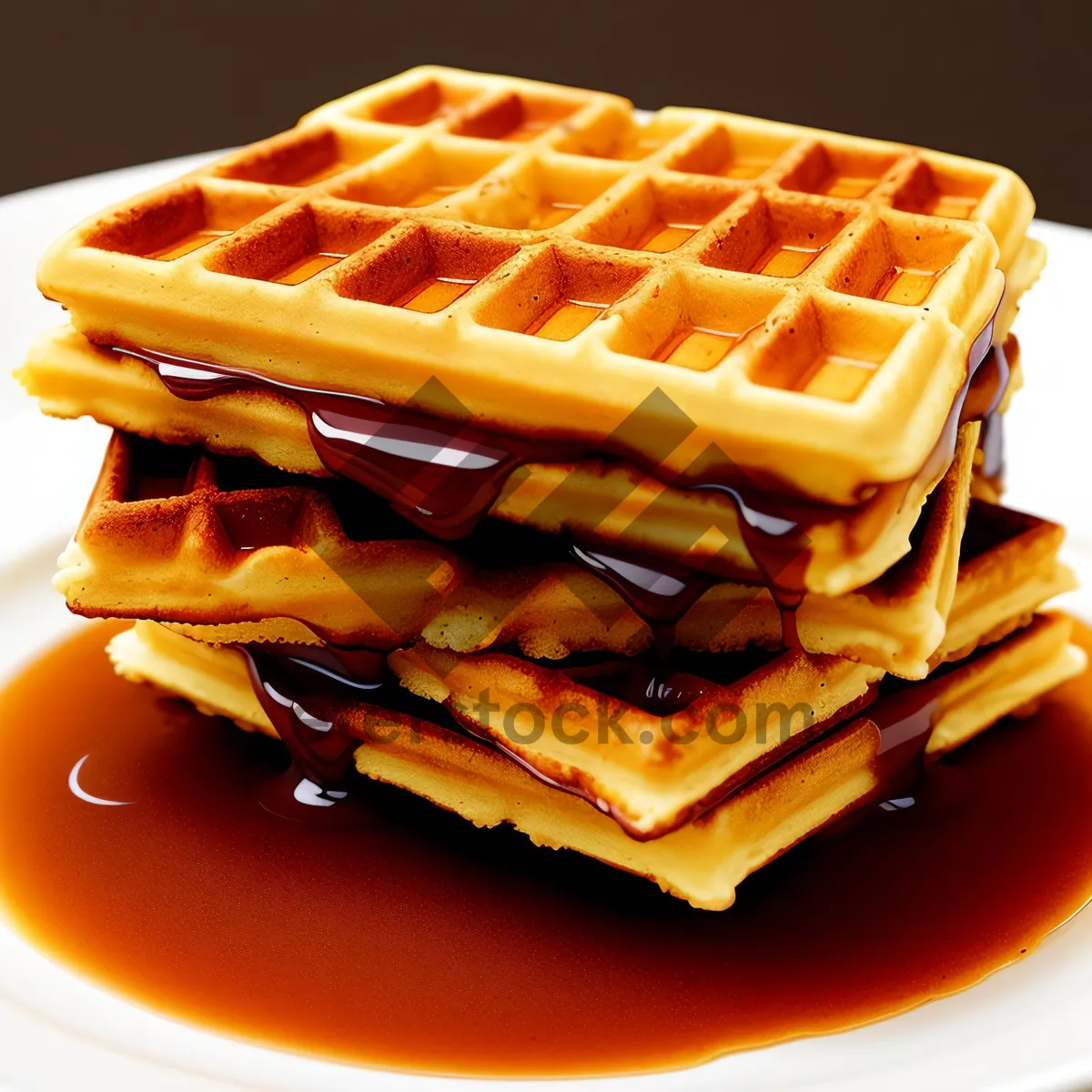 Picture of Delicious Chocolate Syrup Drizzled Pancake