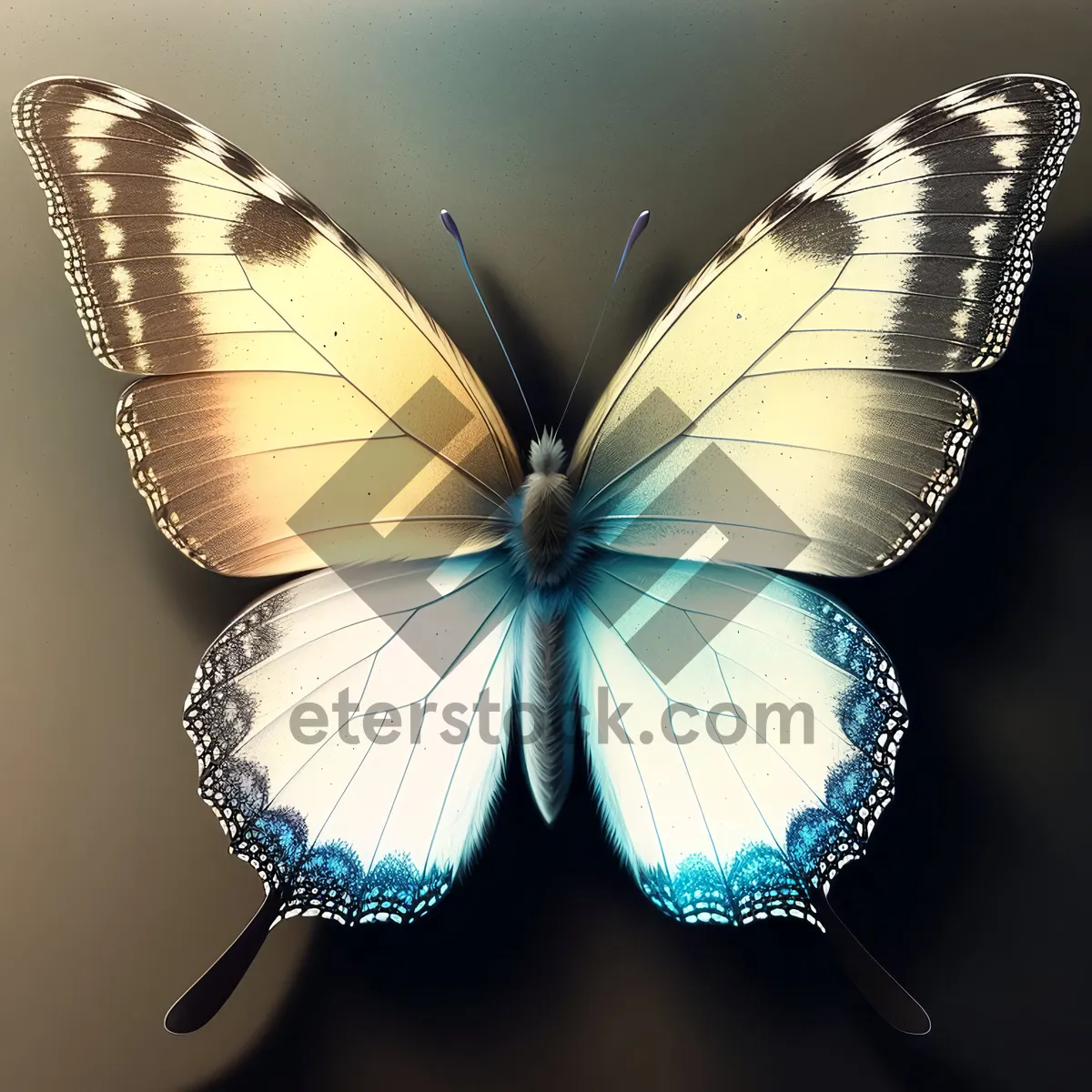 Picture of Colorful Butterfly Wing in Closeup