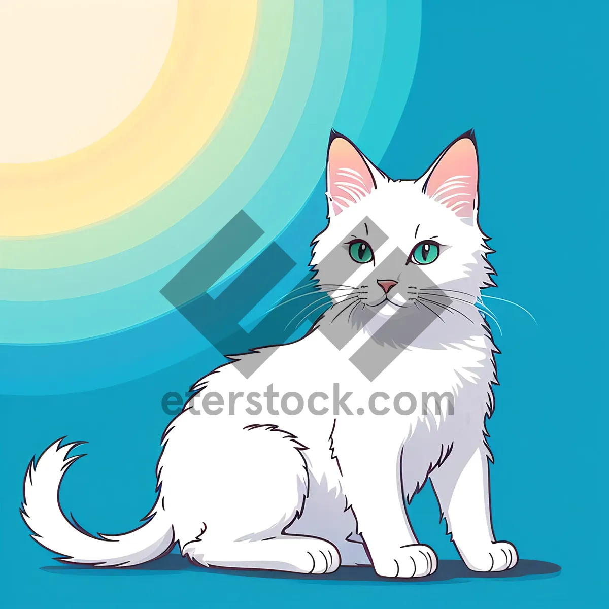 Picture of Adorable Cartoon Kitty Clip Art