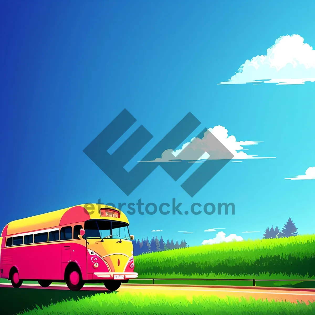 Picture of Vibrant Countryside Landscape Under Clear Sky