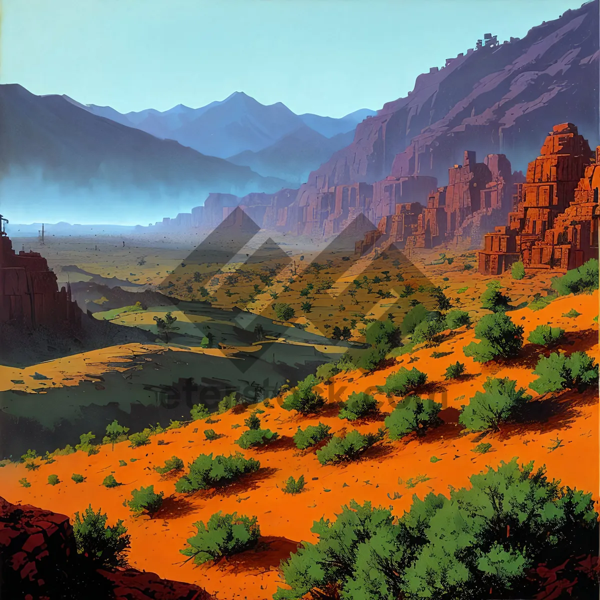 Picture of Southwest Canyon Landscape with Scenic River