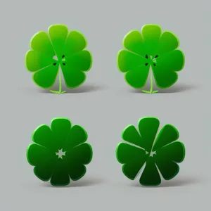 Recycling Symbol Set with Clover Leaf Graphic