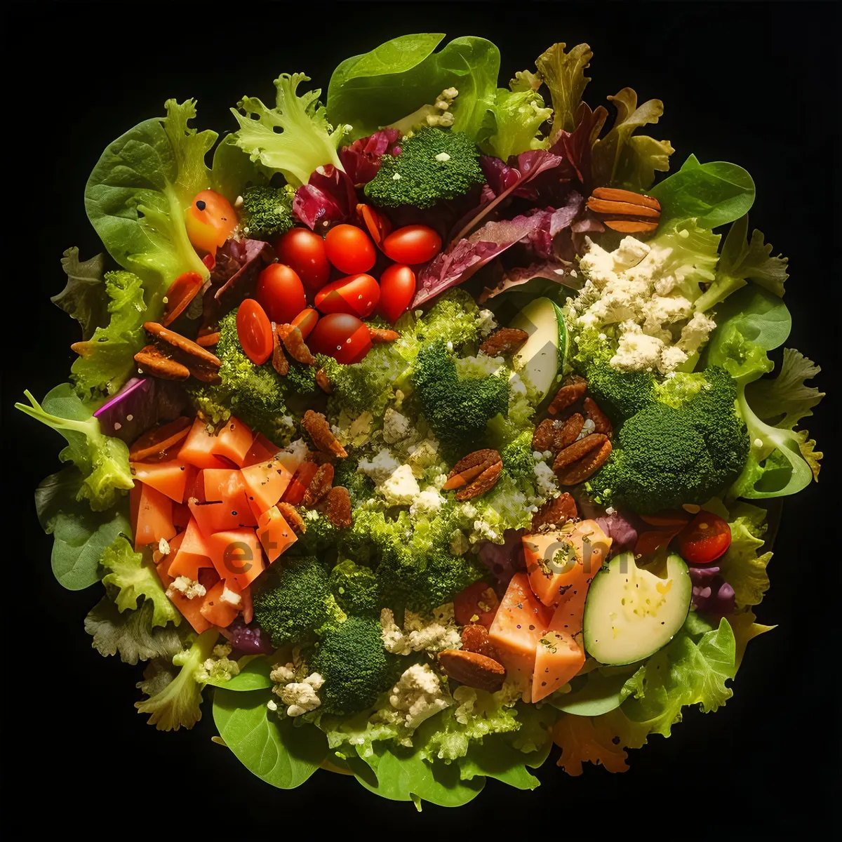 Picture of Fresh salad with a variety of vegetables